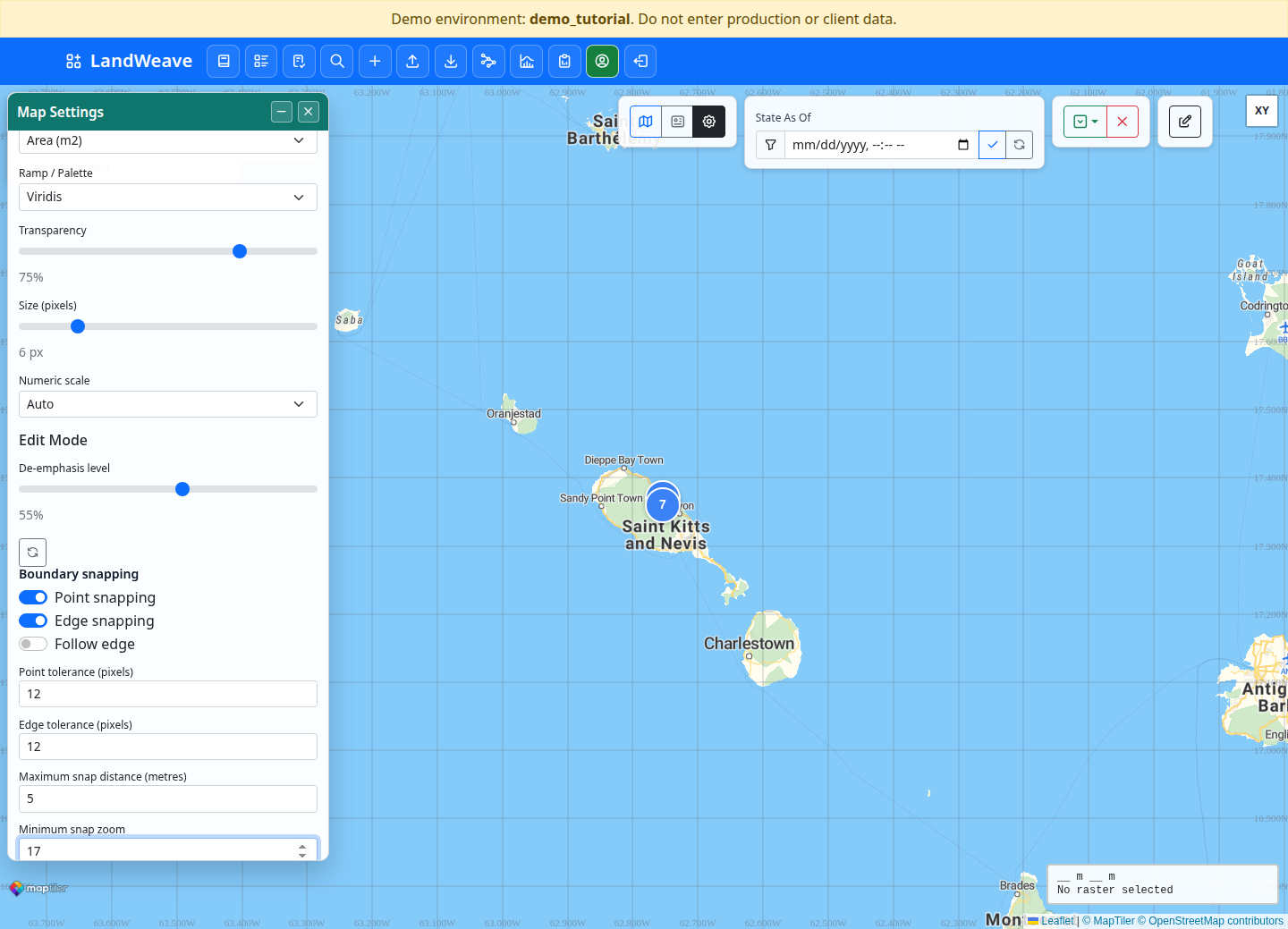 Point and edge snapping enabled in Map Settings