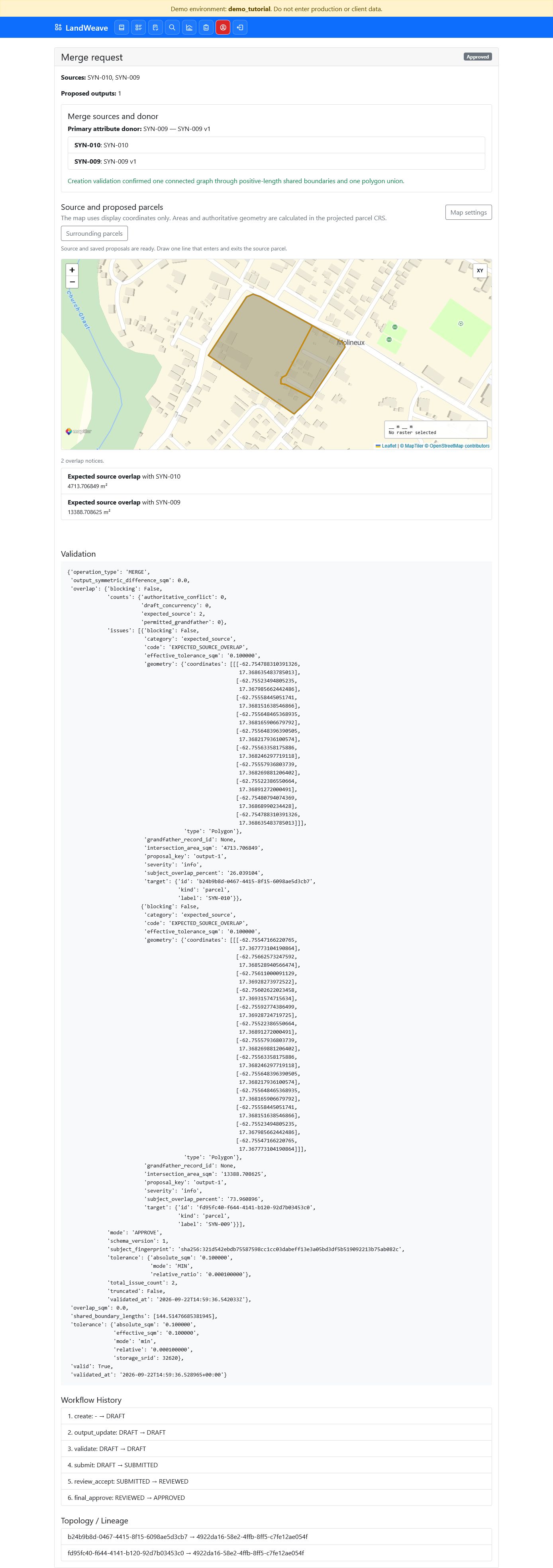 Approved merge with workflow history and lineage